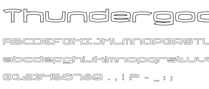 Thundergod Outline font
